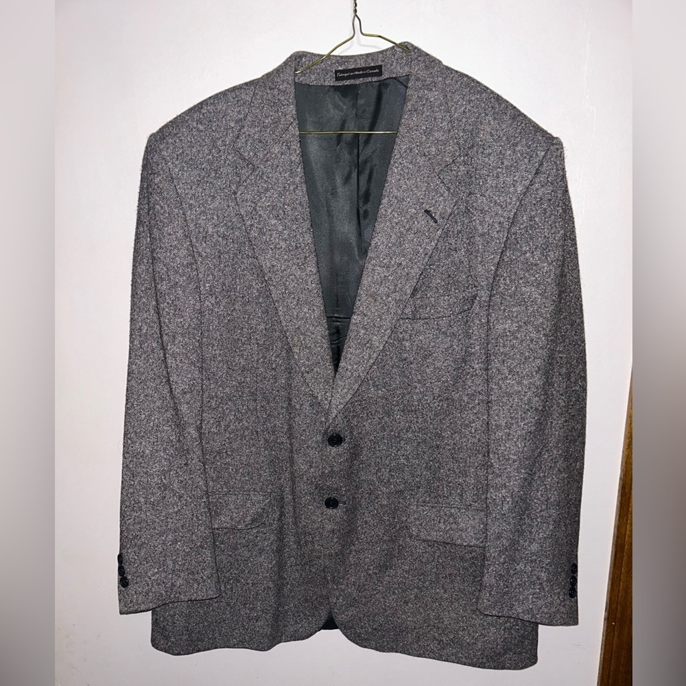 Vintage Wool/Silk Charcoal Gray Men's Blazer